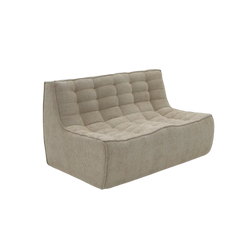 Signature Classic Boneless Couches | 1-Piece Chenille & Linen Khaki Versatile Style Loveseats 2-seaters
