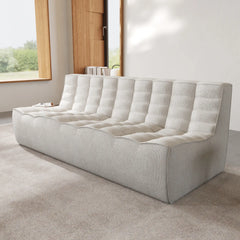 Signature Classic Boneless Couches | 1-Piece Chenille & Linen Light Grey Good For Naps Loveseats 3-seaters