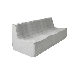Signature Classic Boneless Couches | 1-Piece Chenille & Linen Light Grey Good For Naps Loveseats 3-seaters