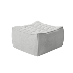 Signature Classic Boneless Couches | 1-Piece Chenille & Linen Light Grey Simple And Stylish Ottoman