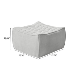 Signature Classic Boneless Couches | 1-Piece Chenille & Linen Light Grey Simple And Stylish Ottoman