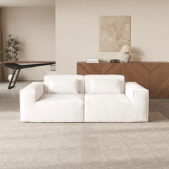 Exclusive Classic Sectional Couches | 1-Piece Corduroy Beige No More Sagging Loveseats 2-seaters