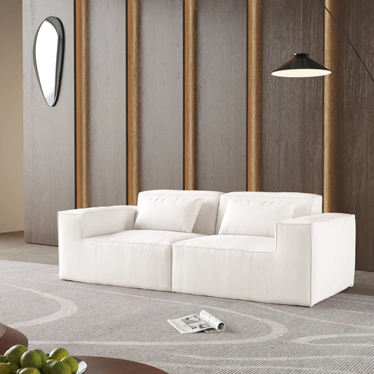 Exclusive Classic Sectional Couches | 1-Piece Corduroy Beige No More Sagging Loveseats 2-seaters