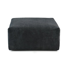 Exclusive Modern Modular Couches | 1-Piece Corduroy Black Legs Are Hidden Ottoman