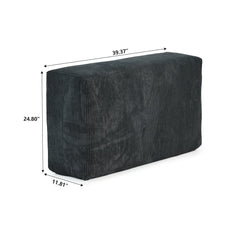 Exclusive Modern Modular Couches | 1-Piece Corduroy Black Legs Are Hidden Ottoman