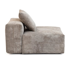 Exclusive Modern Modular Couches | 1-Piece Corduroy Brown Soft And Safe For Kids Single Sofa 1-seater