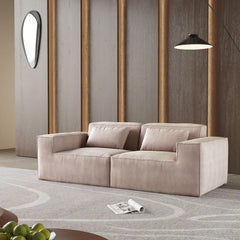 Exclusive Classic Sectional Couches | 1-Piece Corduroy Brown Won't Get Scratched Loveseats 2-seaters