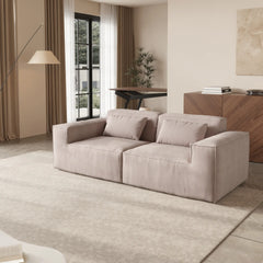 Exclusive Classic Sectional Couches | 1-Piece Corduroy Brown Won't Get Scratched Loveseats 2-seaters