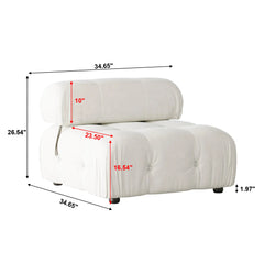 Exclusive Minimalist Modular Couches | 1-Piece Velvet Beige Modular Design Single Sofa 1-seater