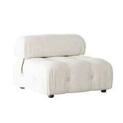 Exclusive Minimalist Modular Couches | 1-Piece Velvet Beige Modular Design Single Sofa 1-seater