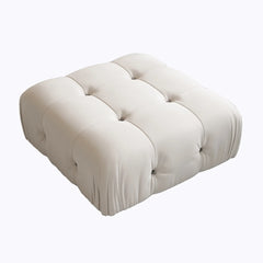 Exclusive Minimalist Modular Couches | 1-Piece Velvet Beige Soft Springy Support Ottoman