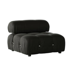Exclusive Minimalist Modular Couches | 1-Piece Velvet Black Modular Design Single Sofa 1-seater