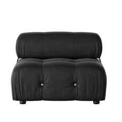 Exclusive Minimalist Modular Couches | 1-Piece Velvet Black Modular Design Single Sofa 1-seater