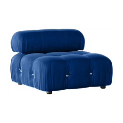 Exclusive Minimalist Modular Couches | 1-Piece Velvet Blue Modular Design Single Sofa 1-seater