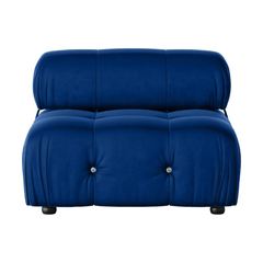 Exclusive Minimalist Modular Couches | 1-Piece Velvet Blue Modular Design Single Sofa 1-seater