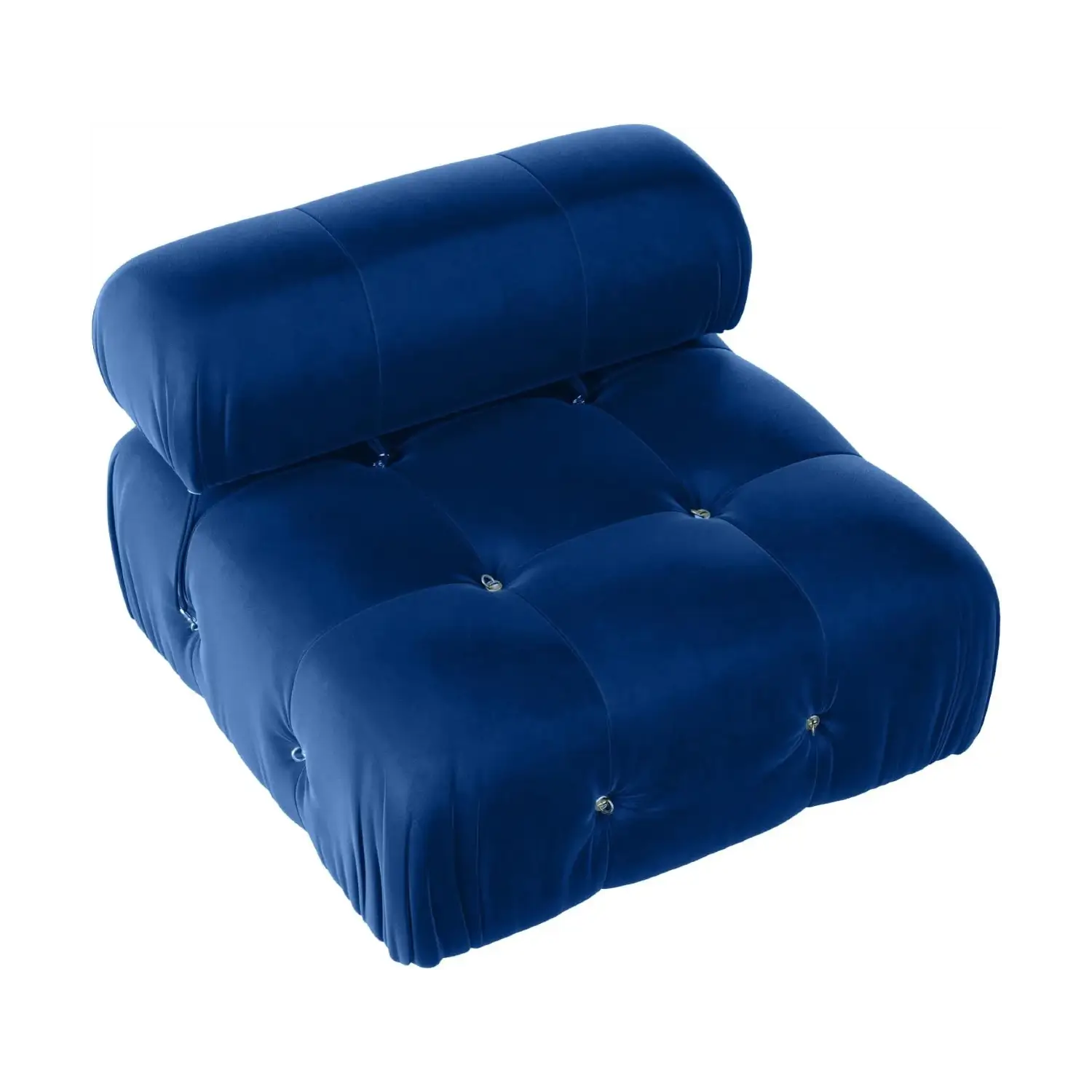 Exclusive Minimalist Modular Couches | 1-Piece Velvet Blue Modular Design Single Sofa 1-seater