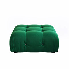 Exclusive Minimalist Modular Couches | 1-Piece Velvet Green Mix And Match Ottoman