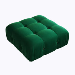 Exclusive Minimalist Modular Couches | 1-Piece Velvet Green Mix And Match Ottoman