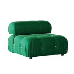 Exclusive Minimalist Modular Couches | 1-Piece Velvet Green Timeless Elegant Charm Single Sofa 1-seater