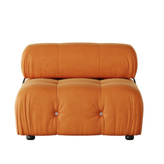 Exclusive Minimalist Modular Couches | 1-Piece Velvet Orange Bold Sculptural Design Single Sofa 1-seater