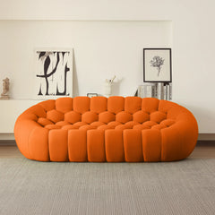 Signature Armless Boneless Couches | 1-Piece 3D-Knitted Orange Lots Of Room To Relax Loveseats 3-seaters