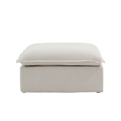 Premium Linen Cloud Sectional Couches | 3-Piece Linen Beige Neutral Silhouette Couch Sectionals 3-seaters