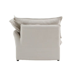 Premium Linen Cloud Sectional Couches | 1-Piece Linen Beige Lounge-Ready Seating Single Sofa 1-seater