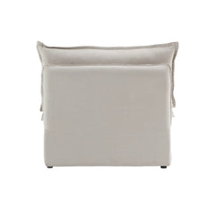 Premium Linen Cloud Sectional Couches | 4-Piece Linen Beige Oversized Cushions L-Shaped Sectionals 3-seaters with 1-Ottomans