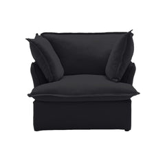 Premium Linen Cloud Sectional Couches | 1-Piece Linen Black A Clean Simple Look Single Sofa 1-seater