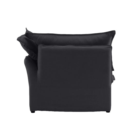Premium Linen Cloud Sectional Couches | 1-Piece Linen Black Looks Good Anywhere Single Sofa 1-seater