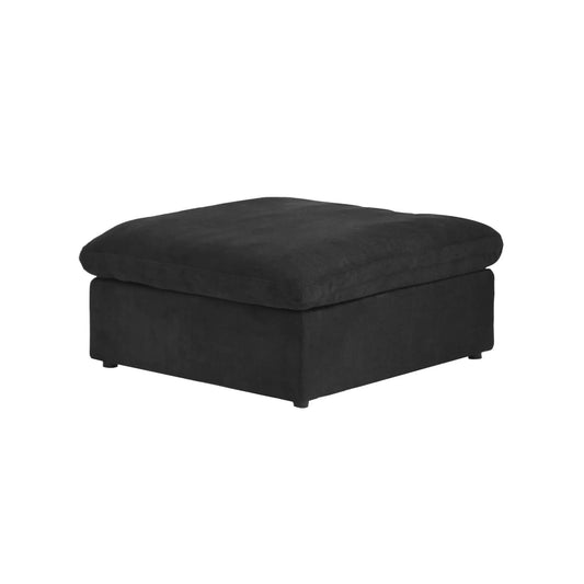 Premium Luxe Cloud Sectional Couches | 1-Piece Linen Black Modular Design Ottoman