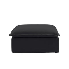 Premium Linen Cloud Sectional Couches | 1-Piece Linen Black Rich Elegance Ottoman