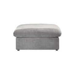 Premium Luxe Cloud Sectional Couches | 6-Piece Linen Light Grey Durable Linen Fabric Sofa Sets 5-seaters with 1-Ottomans