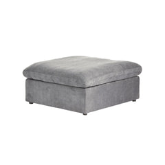 Premium Luxe Cloud Sectional Couches | 6-Piece Linen Light Grey Durable Linen Fabric Sofa Sets 5-seaters with 1-Ottomans