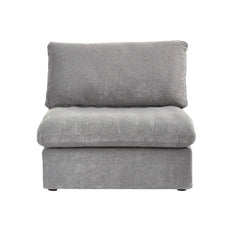 Premium Luxe Cloud Sectional Couches | 1-Piece Linen Light Grey Modular Design Single Sofa 1-seater