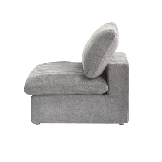 Premium Luxe Cloud Sectional Couches | 1-Piece Linen Light Grey Modular Design Single Sofa 1-seater