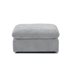 Premium Slope Cloud Sectional Couches | 1-Piece Linen Light Grey Totally Washable Covers Ottoman