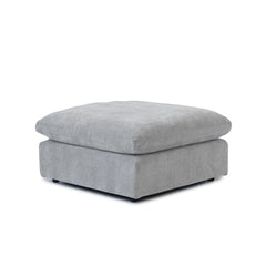 Premium Slope Cloud Sectional Couches | 1-Piece Linen Light Grey Totally Washable Covers Ottoman