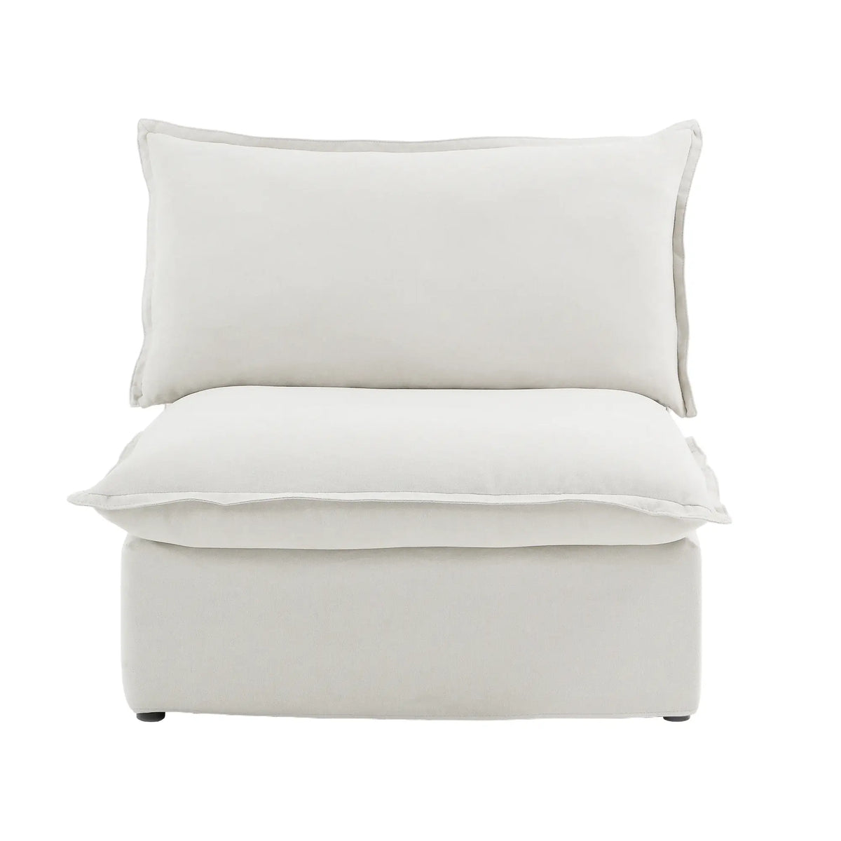 Premium Linen Cloud Sectional Couches | 1-Piece Linen White Modular Design Single Sofa 1-seater