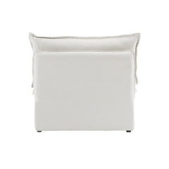 Premium Linen Cloud Sectional Couches | 1-Piece Linen White Modular Design Single Sofa 1-seater