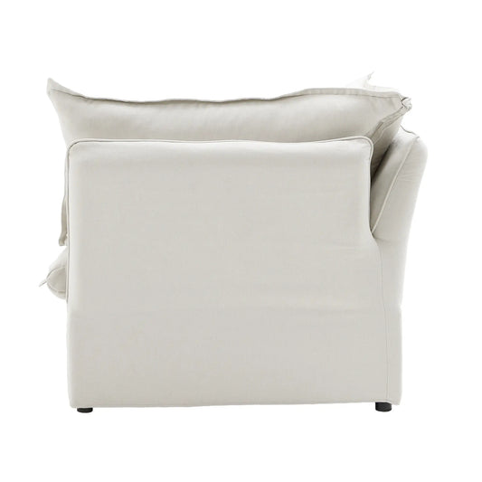 Premium Linen Cloud Sectional Couches | 1-Piece Linen White Rich Beautiful Fabric Single Sofa 1-seater