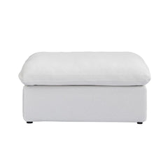 Premium Luxe Cloud Sectional Couches | 6-Piece Linen White Modular Design Sofa Sets 5-seaters with 1-Ottomans