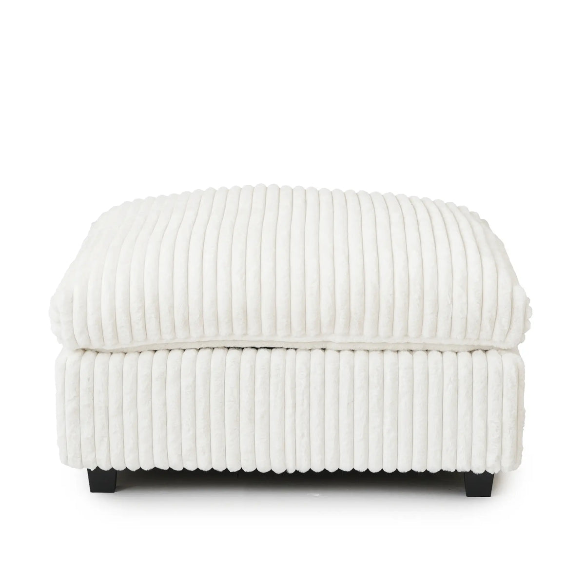 Premium Classic Cloud Sectional Couches | 1-Piece Plush Fabric Beige Casual-Luxury Appeal Ottoman