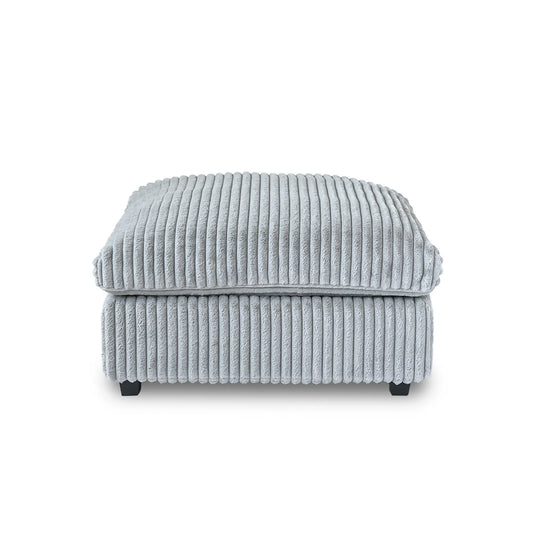 Premium Classic Cloud Sectional Couches | 1-Piece Plush Fabric Light Grey Feels Soft Like A Bunny Ottoman