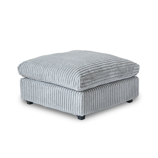 Premium Classic Cloud Sectional Couches | 1-Piece Plush Fabric Light Grey Feels Soft Like A Bunny Ottoman
