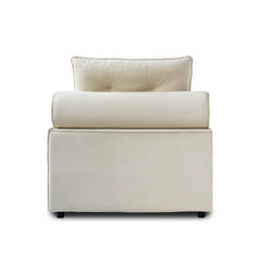 Premium Adjustable Cloud Sectional Couches | 1-Piece Velvet Beige Cloud-Like Comfort Single Sofa 1-seater
