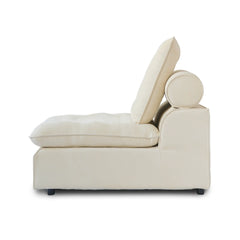 Premium Adjustable Cloud Sectional Couches | 1-Piece Velvet Beige Cloud-Like Comfort Single Sofa 1-seater
