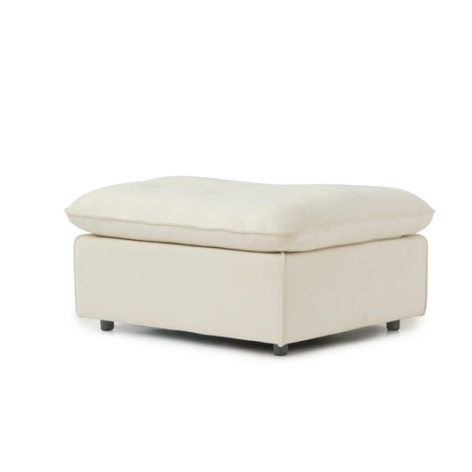 Premium Adjustable Cloud Sectional Couches | 1-Piece Velvet Beige Modular Design Ottoman