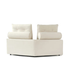 Premium Adjustable Cloud Sectional Couches | 1-Piece Velvet Beige Sculptural Softness Loveseats 2-seaters