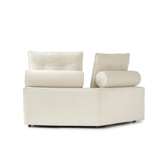 Premium Adjustable Cloud Sectional Couches | 1-Piece Velvet Beige Sculptural Softness Loveseats 2-seaters